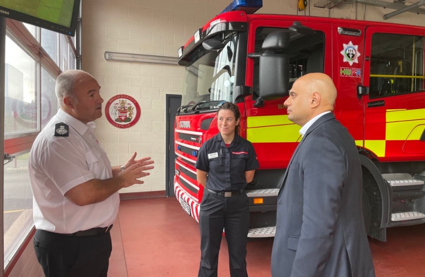 Sajid Javid MP and the Chief Fire Officer